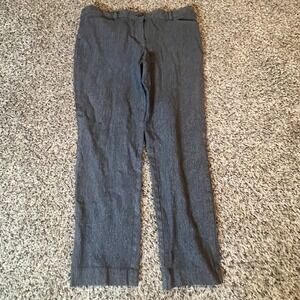 Loft Skinny Dress Pants Womens 10 Charcoal Gray Textured Cotton Blend Workwear